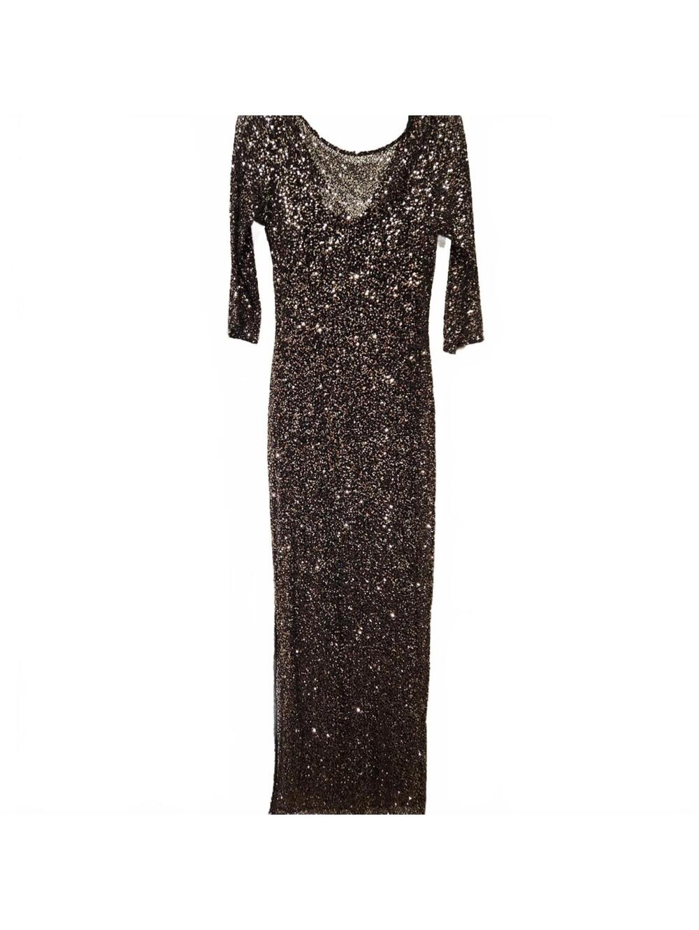 CL - Kay Unger | Mid-Length Sleeve Sequin Gown | Size 6